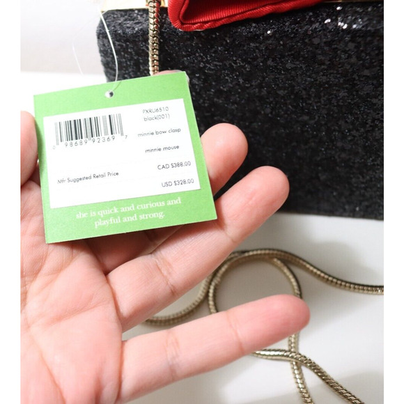 NWT Kate Spade x Disney Minnie Mouse BOW CLUTCH Crossbody Hand BAG Purse $328 - Picture 5 of 15